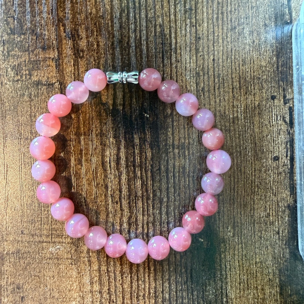 NEW Rose color Natural Yanyuan Agate Bracelet – Handcrafted Jewelry 8mm